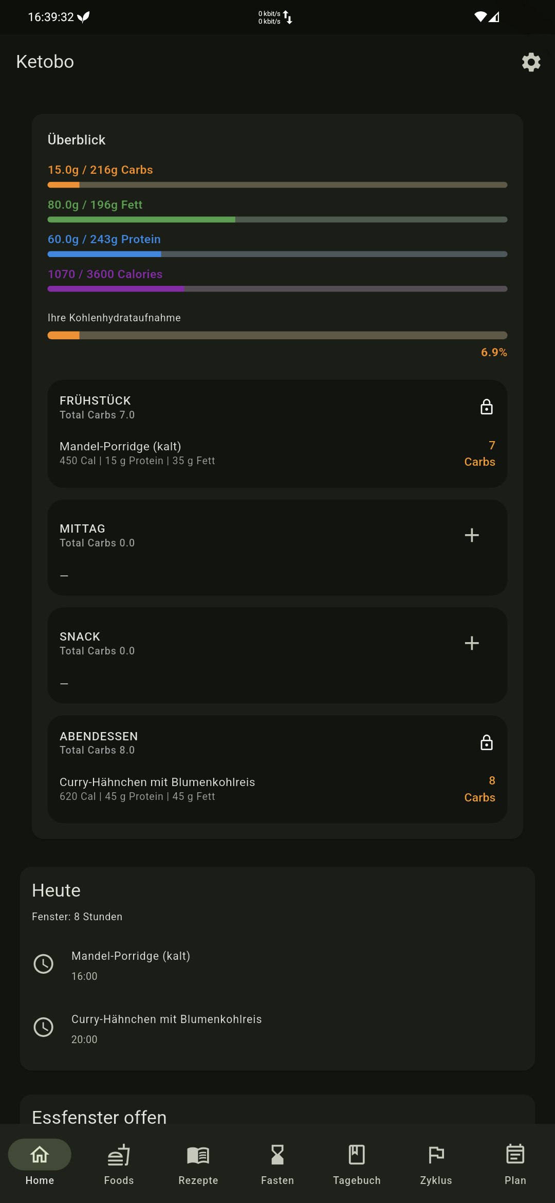 KETOBO Homescreen